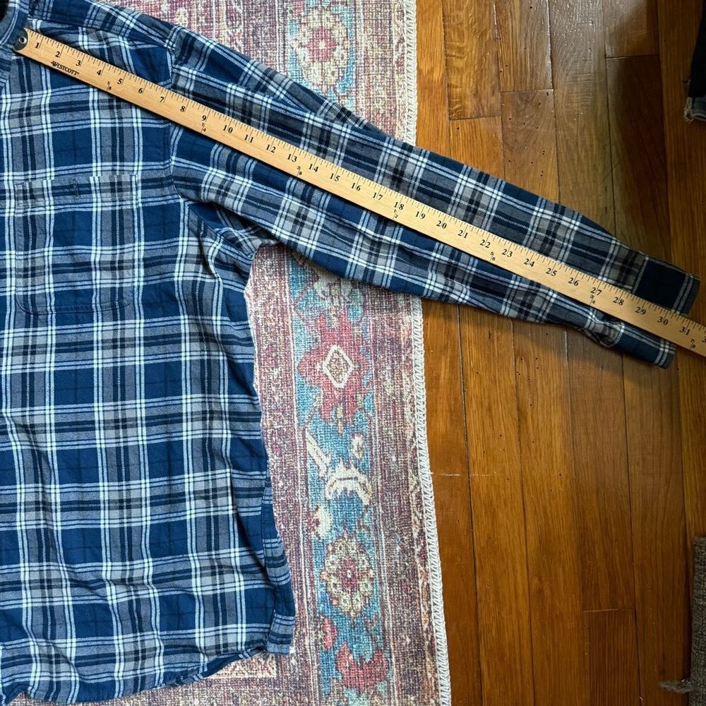 RedHead Men's 2XL Blue Plaid Flannel Shirt 100% Cotton - Picture 5 of 10